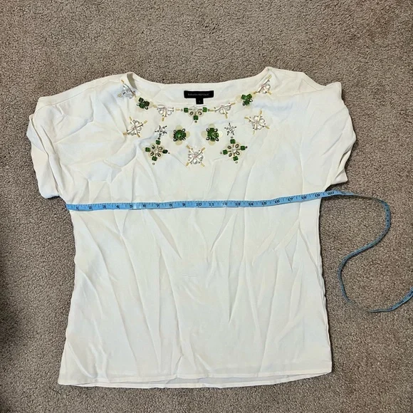 Banana Republic Jewel Neck Relaxed Short Sleeve Blouse - Picture 4 of 12